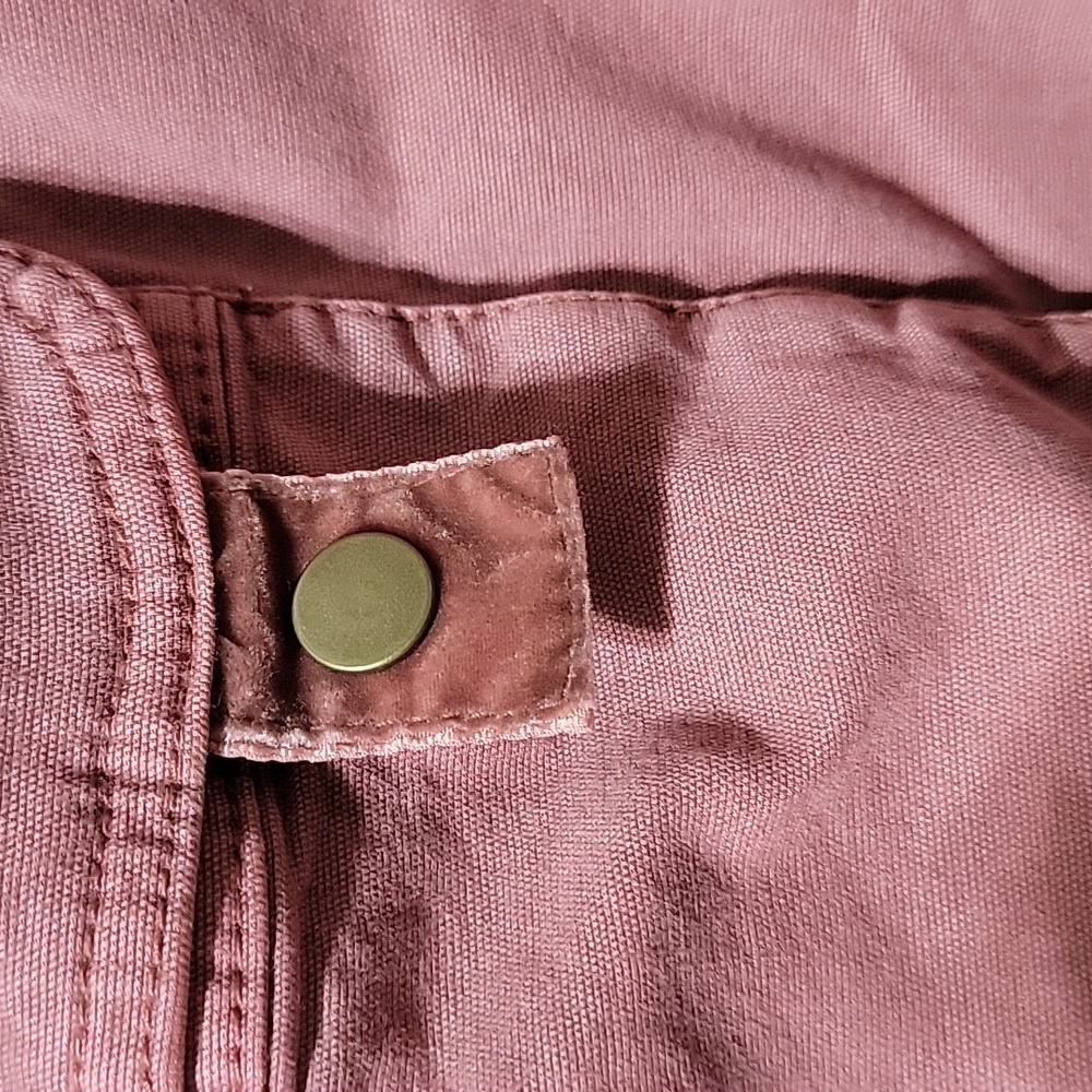 New Anthropologie Letty Relaxed Moto Parka Utility Jacket Mauve Velvet Ribbon - Picture 6 of 13